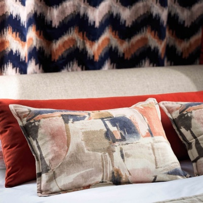 Clarke & Clarke Figura Fabric in Blush & Natural